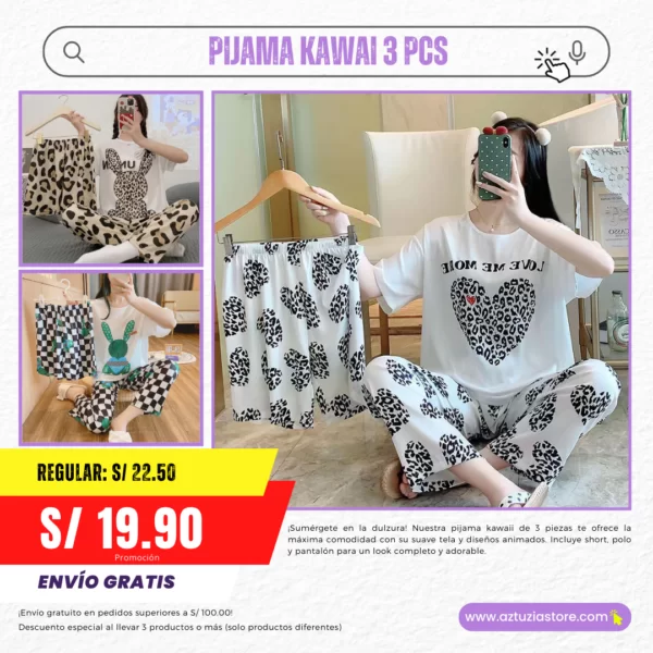 PIJAMA KAWAI 3 PCS
