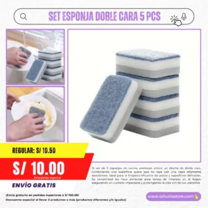 SET ESPONJA DOBLE CARA 5 PCS